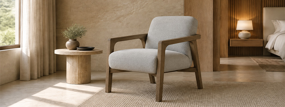 Solid Wood Upholstered Lounge Chair | Custom Hospitality Seating CYC-013