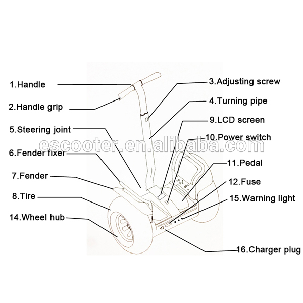 72V Samsung Power 19Inch Off Road Segway Scooter For Transportation ESOI