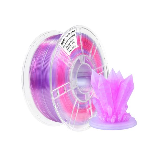 3Dプリント フィラメント 1.75mm 透明グラディエント 双色紫青 1000g pLA+ フィラメント