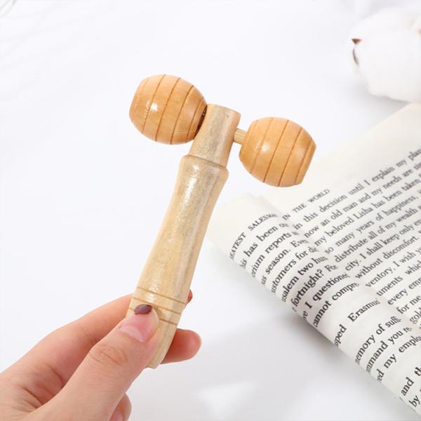Logo Engrave Wooden Face Roller for Face Wood Therapy Natural Wood Customized Service