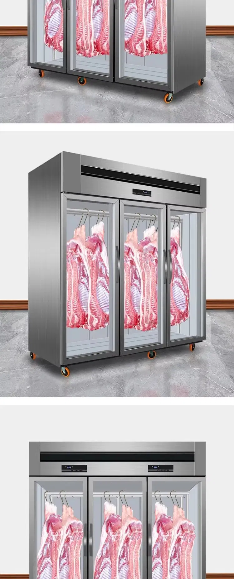 Double Temperature Meat Display Cooler 2100L Fresh Meat Display Chiller 650W