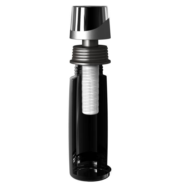 Black Vacuum Alkaline Water Flask 7cm D With 500L Filter Life