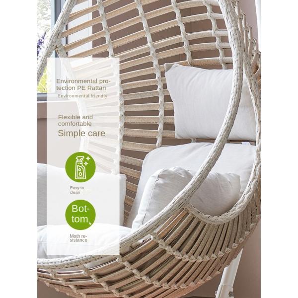 High Quality Balcony Handmade PE Rattan Swing Hanging Basket Chair