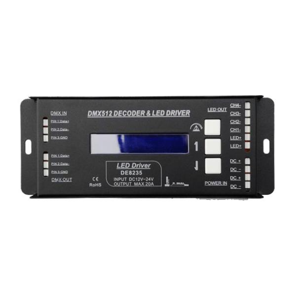 200g Black DMX512 Signal Decoder , 4 Channel DMX Decoder For RGBW LED