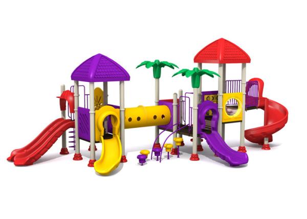 Galvanized steel pipe with slide garden style outdoor playground for mall TQ-ZR1338