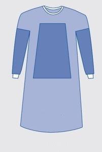 Blue Fluid Resistant Disposable Surgical Gowns EO Sterilize Reforced Chemotherapy Gown