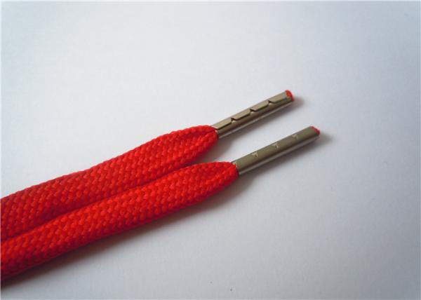 Polyster Thin Flat Shoe Laces Plastic Tip Washable With No Slip