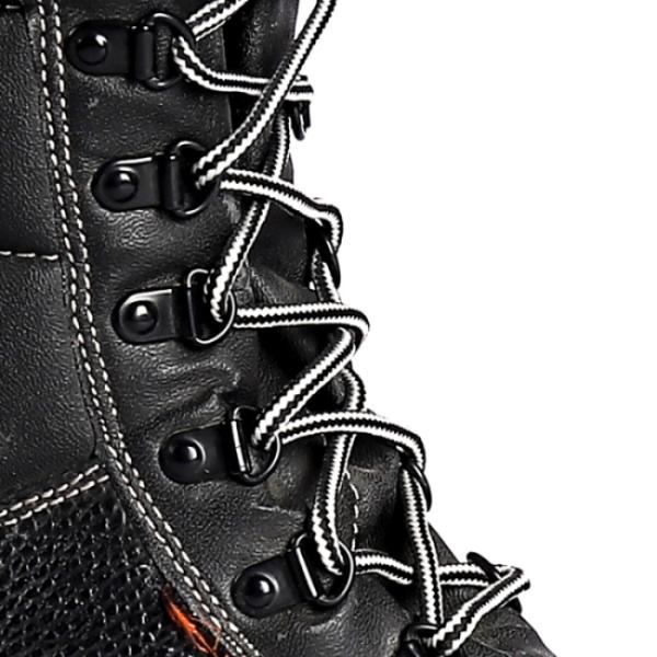 Черная расколотая коровая кожа с резкой стальной пальцы шнурки антискользящие амортизирующие рабочие обувь