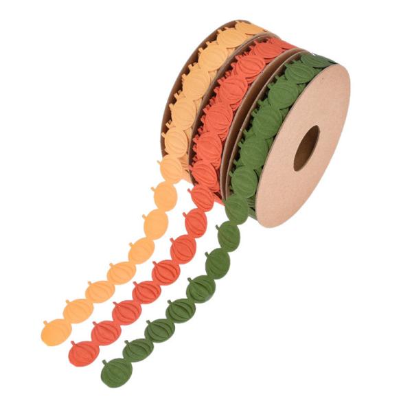 ハロウィーンの飾り付けのために 18mm*15y 超音波南瓜のワイヤードリボン
