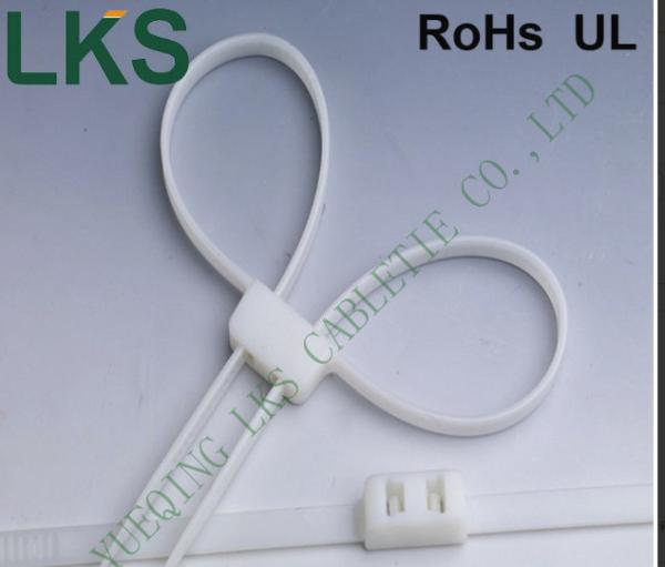 Type basse fumée de menottes de serre-câble de couleur blanche en nylon d'Orgainzer pas pointue