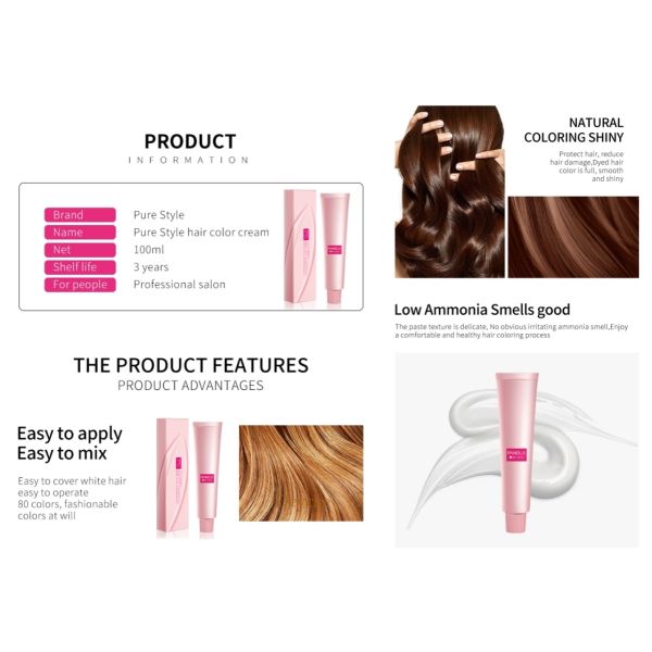Professional Hair Dye Hair Color Cream Fashion Styling Quick Long Lasting Hair Colour OEM Hair Dye Factory