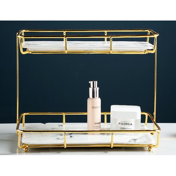 Moisture Proof SS Bathroom Counter Stand , Waterproof 2 Tier Storage Rack