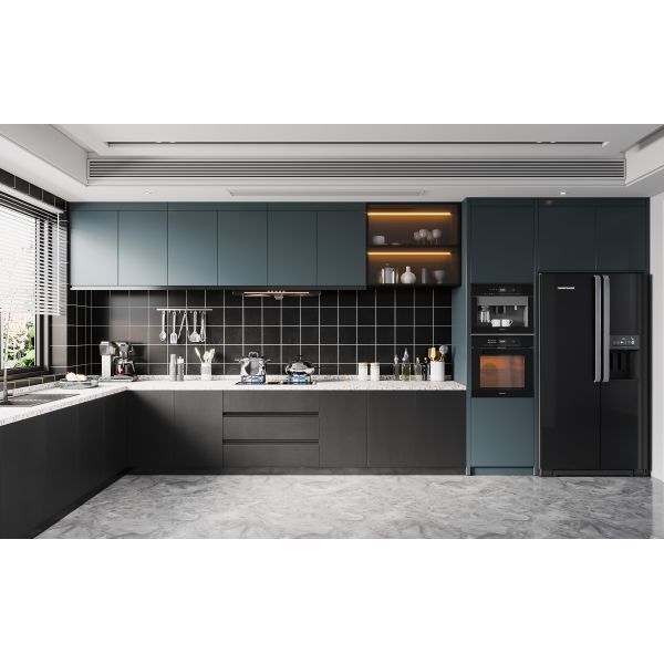 Melamine Kitchen Furniture with Island Design Multifunctional Modern Cabinet