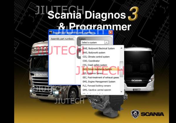 Uso do software diagnóstico do caminhão de Scannia SDP3 em Winxp Systerm