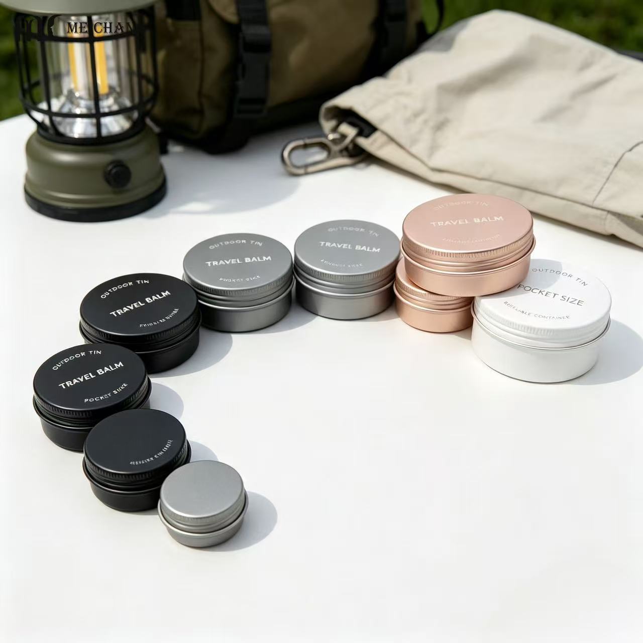 5-80g Refillable Round Aluminum Jar with Screw Lid for Solid Balm Packaging(MC-806)