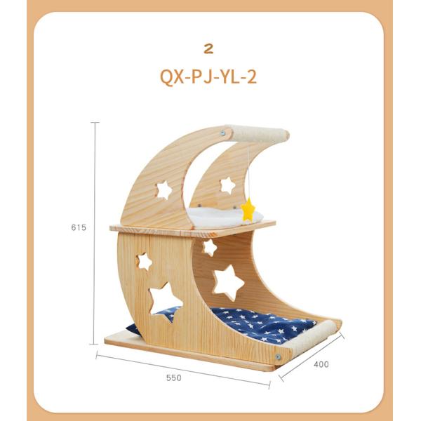 Transform Your Cattery with this Wood Cat Cradle Bed and Sisal Scratch Posts