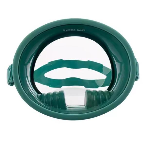 Full Face Low Volume Oval Freediving Snorkel Mask Tempered Glass For Spearfishing Deep Diving