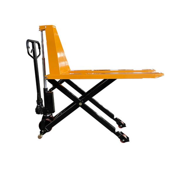 1500kg Manual Hydraulic Scissor Lift Single Scissor Lift Pallet Truck Lifting Height 800mm