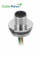 Hilo lateral de 5 de Pin Male Panel M12 A del código chasis del conector con los solos alambres
