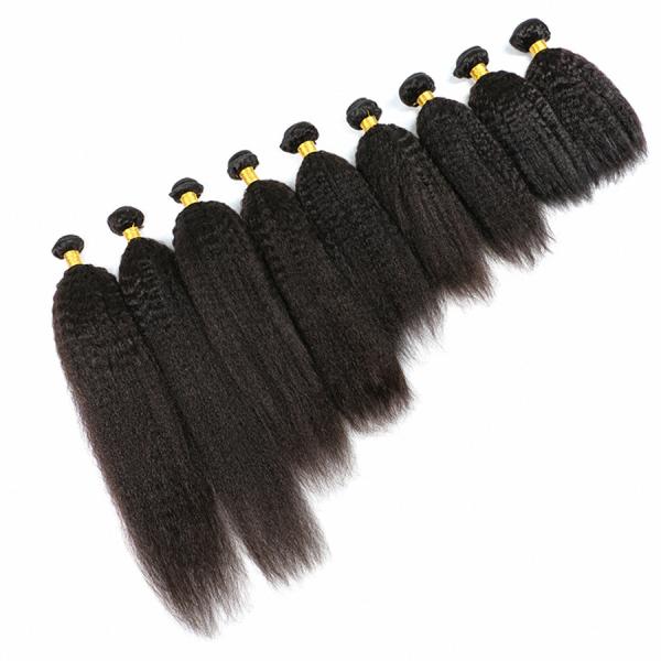 Brazilian Virgin Hair Kinky Straight Human Hair Weave Bundles Deals Coarse Yaki Hair Weaving