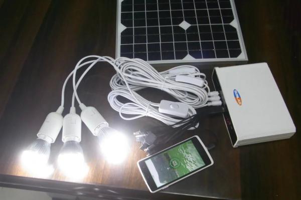 solar power system 5W solar system with lithium battery for solar home LED light yellow