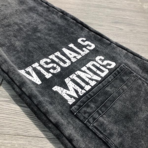 Custom Ripped Screen Print Acid Wash Vintage Sweatpants Baggy Embroidered Wide Leg Streetwear Flared Sweatpants Track Pants Men