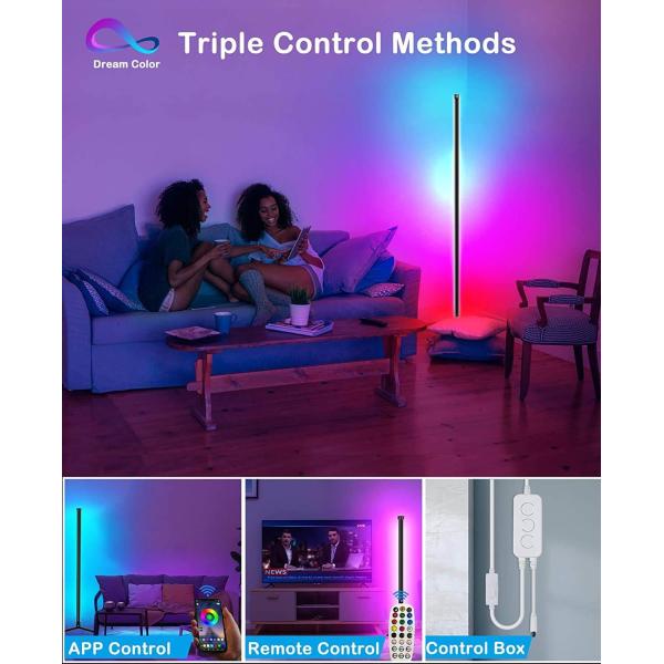 RGBIC LED Corner Floor Lamp , 24W Color Changing Corner Light