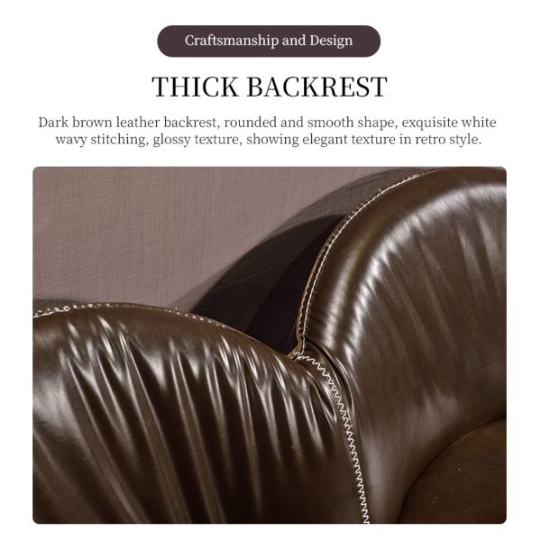 Nidea #8959 American Vintage Genuine Leather Sponge Filled Sofa Set for Living Room Hotel & Villa Use