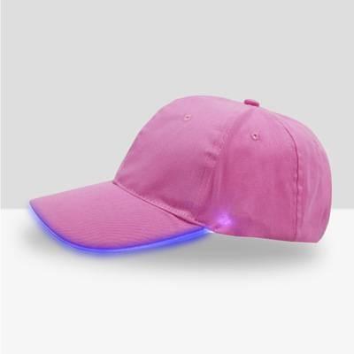 Fiber Optic Illuminated Light Up Baseball Hat , Short Eaves Led Party Hats