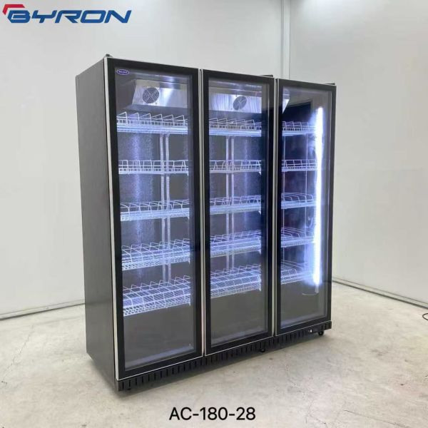 Freestanding Beverage Cooler Refrigerator Glass Fronted Drinks Fridge