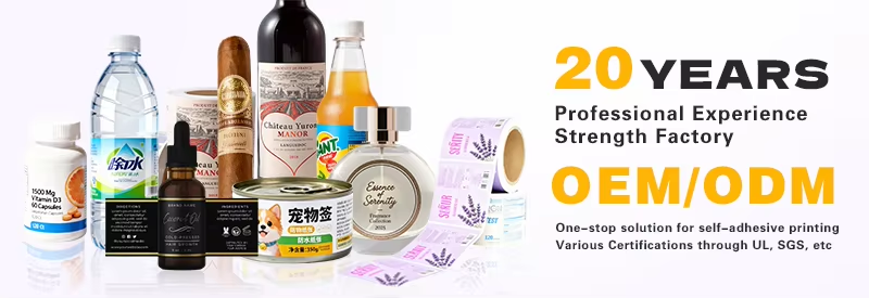 Rohs Certificated Custom Printed Round Roll Labels Waterproof Adhesive Stickers for Bubble Tea Coffee Cup Food Packaging