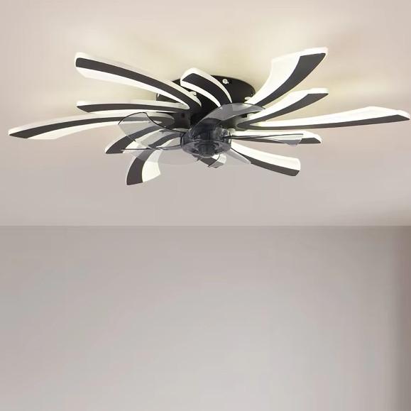 Morden Light Luxury Living Room Ceiling Fan Lamp Bedroom Ceiling Fan Light High End Electric Fan Integrated Lamp