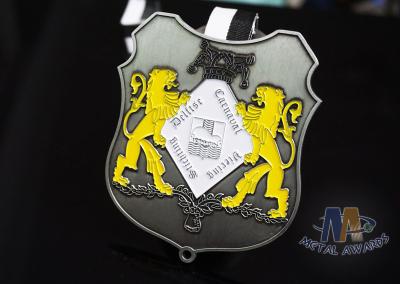Small Two Lions Logo Enamel Medals Custom Made For Festival Water Proof