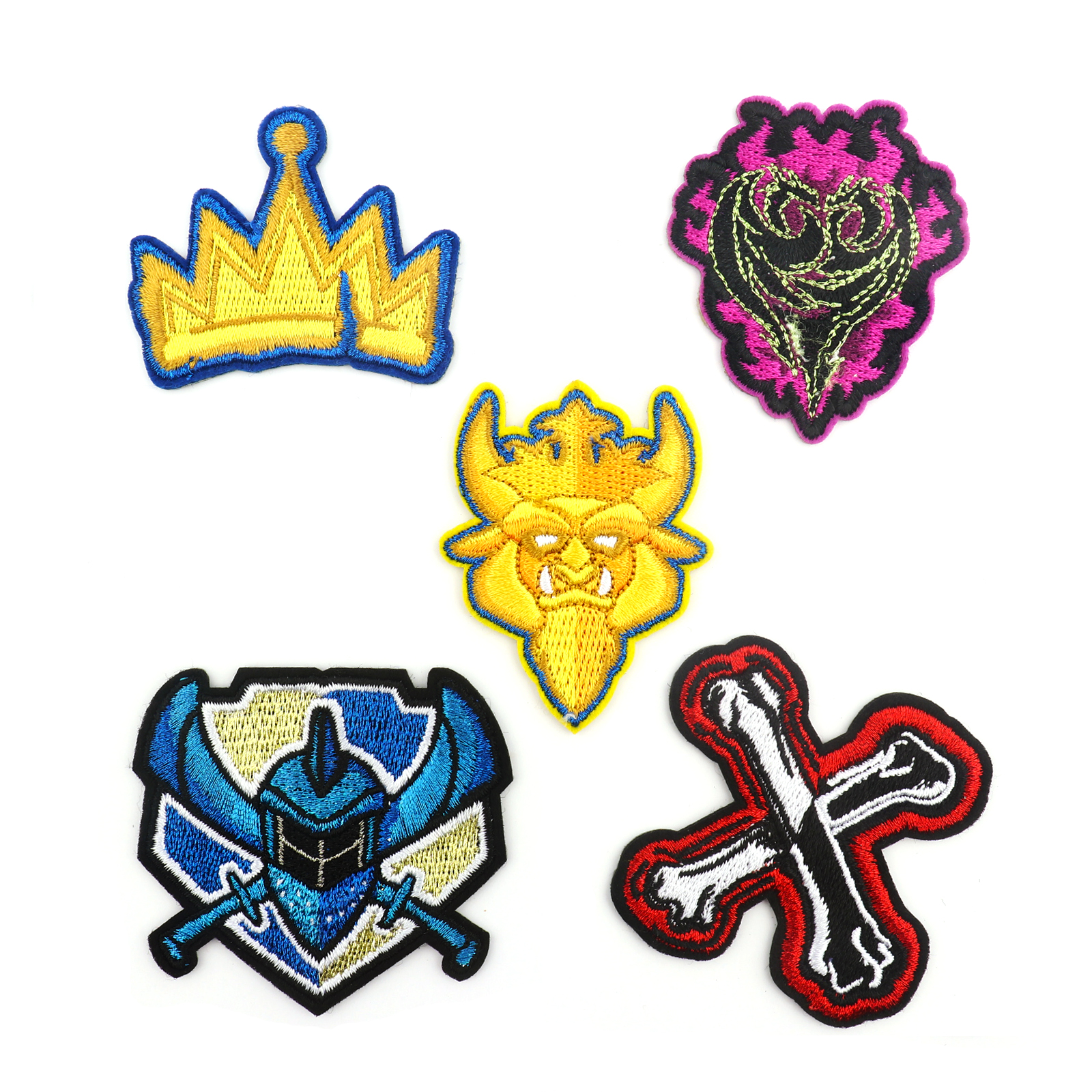 WS Large Logo Design 3D Embroidery Patch Chenille Glitter Patches with Embroidery on Fabric for Hat & Clothing