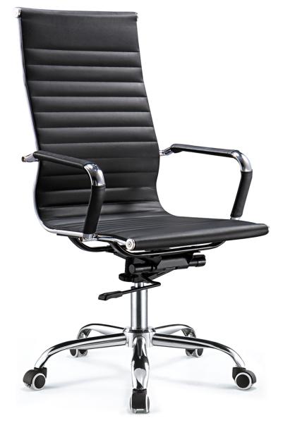 High End Excecutive High Back Office Chair Pu Leather Chrome Arm Waterproof