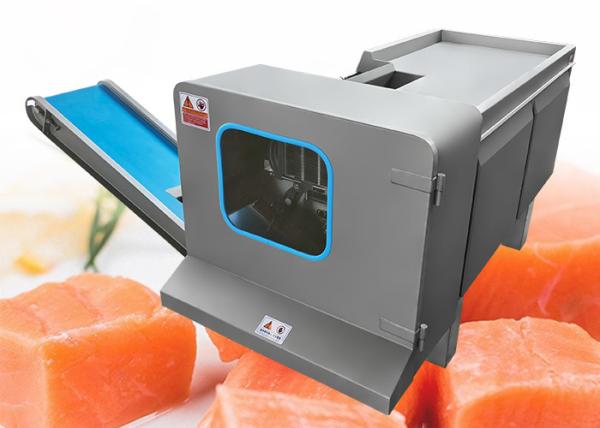 Automatic Meat Dicer Machine Salmon Dicing Cubes Cutter With Conveyor Belt Outlet 900KG/H