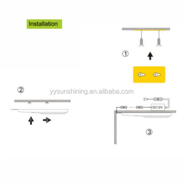 Surface Mounted 2W LED Wardrobe Light Warm White with Infrared Sensor and Cabinet Drawer
