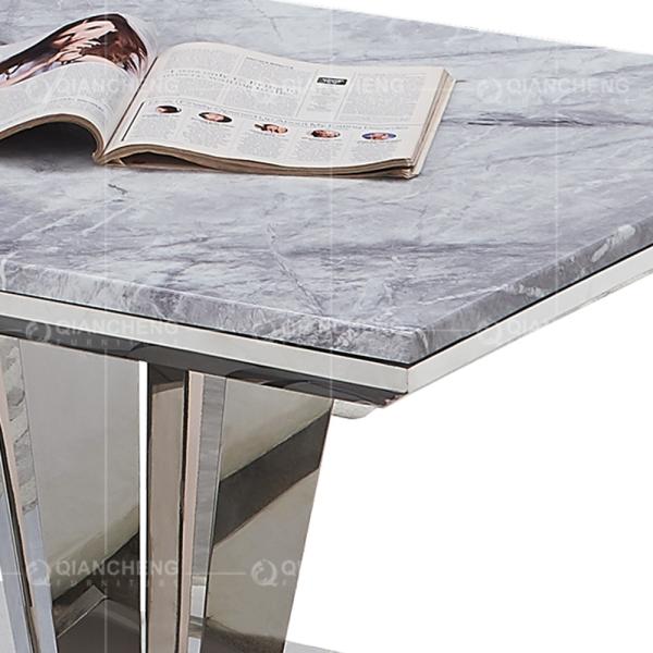OEM Italian Living Room Furniture 36inch Stainless Steel Marble Dining Table