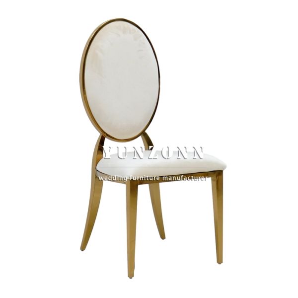 Modern Stackable Wedding Event Chair Gold Stainless Steel Hotel Banquet Chair