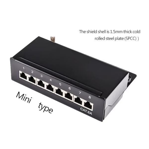 DESKTOP PATCH PANEL 8 PORT CAT5E CAT6 CAT6A SHILEDED 90 DEGREE TOP ENTRY PUNCH FTP STP