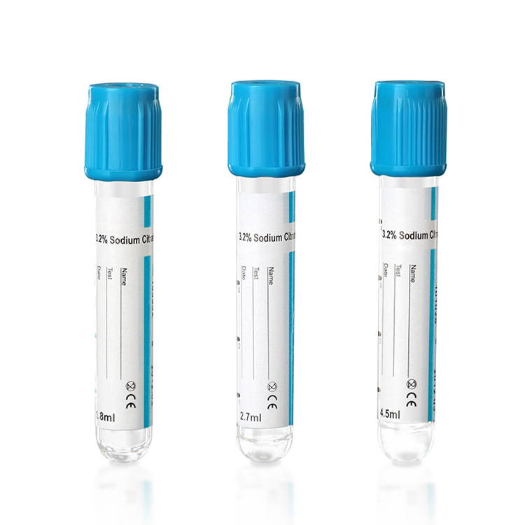 Medical Hospital Glass PET Disposable 1-5ml Test Tube With 3.2% Sodium Citrate