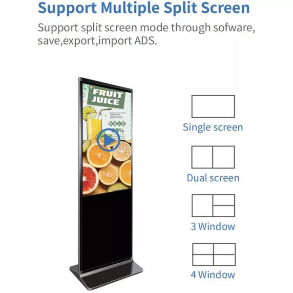 Lcd Interactive 49 55 Inch Android Indoor Totem Floor Stand Kiosk Touch Screen