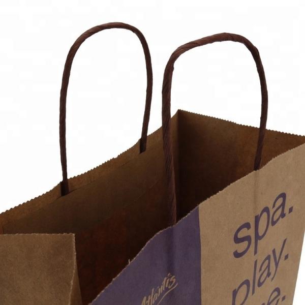Recyclable Grocery Packaging Bags Flexo Printing Eco Friendly Brown Kraft Paper Bag