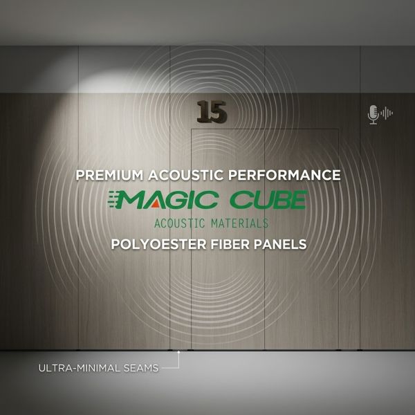 100% Polyester Fiber Acoustic Panel 600x1200mm 24mm 4000gsm Sound Absorbing Wall Board for Museum Interior Decoration
