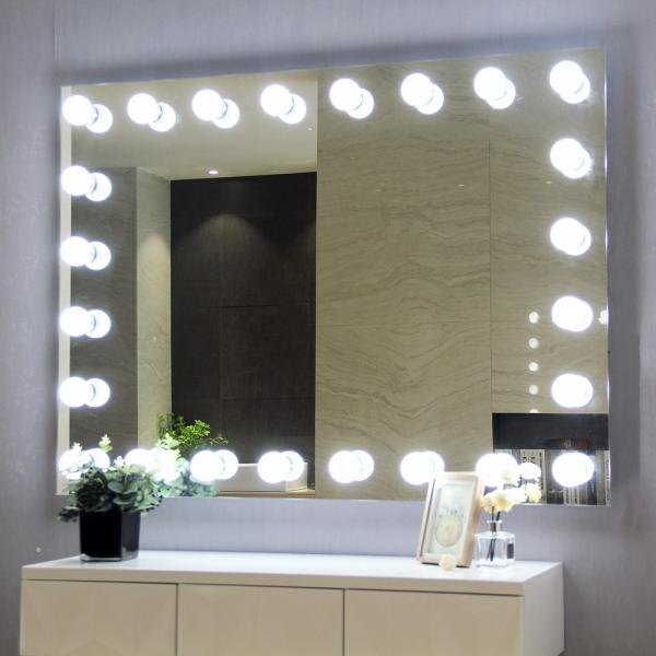 24pcs G60 ampoules LM-80 testé Hollywood Vanity Mirror W800xH600xD70mm pour le montage sur le mur