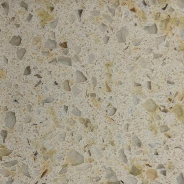 Light Yellow Crystal Quartz Kitchen Worktops With Smoothness Good Surface