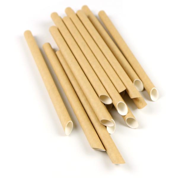 250pcs Biodegradable Customized Logo Black Paper Straws 197mm for Eco Friendly Products