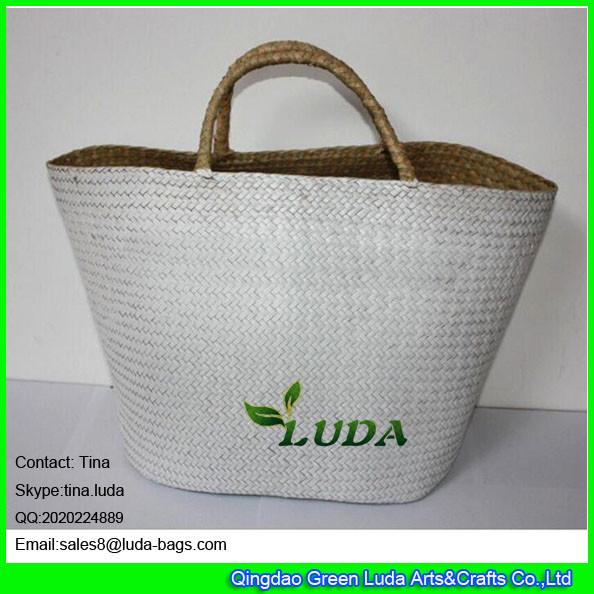 LUDA 2016 hot summer holiday use ecofriendly beach white seagrass straw bag