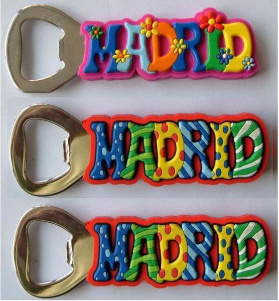 Cheap Wholesale MADRID Silicone Beer Bottle Opener / 3D Rubber Cover Beer Cap Openers For Travel  Souvenir Gift