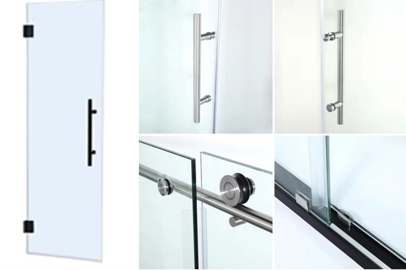 10mm Frosted Glass Sliding Shower Doors Explosion Proof Shower Glass Panel